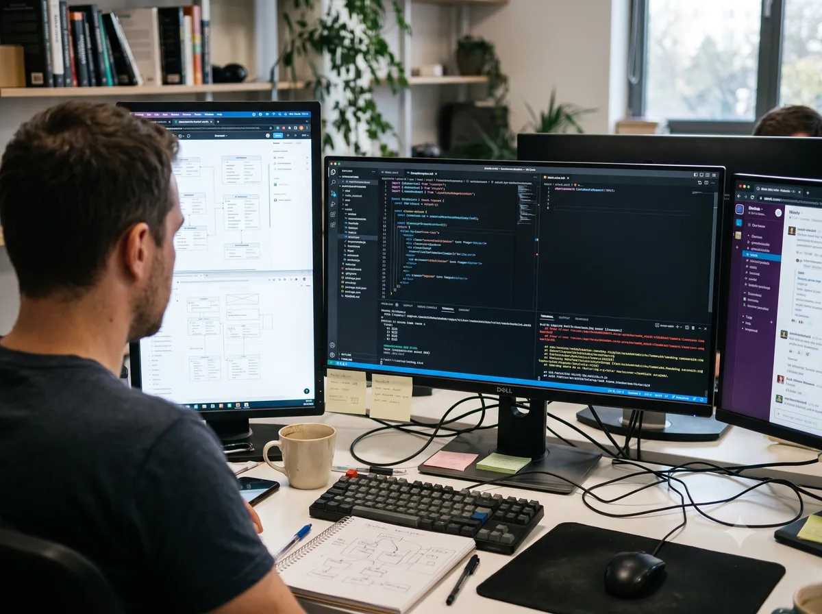 Code editor displaying structured Next.js and API architecture for a scalable web application.