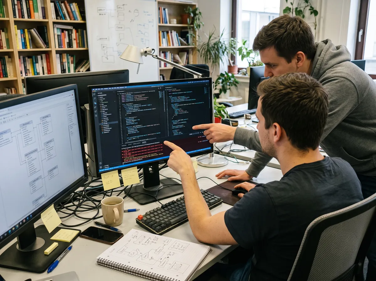 Developer working on scalable startup code